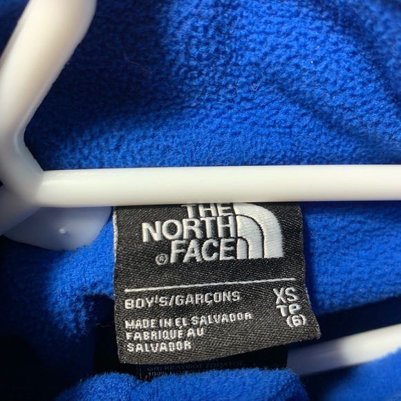 The North Face boys XS size 6 quarter zip pullover fleece blue and grey VGUC - Picture 7 of 7